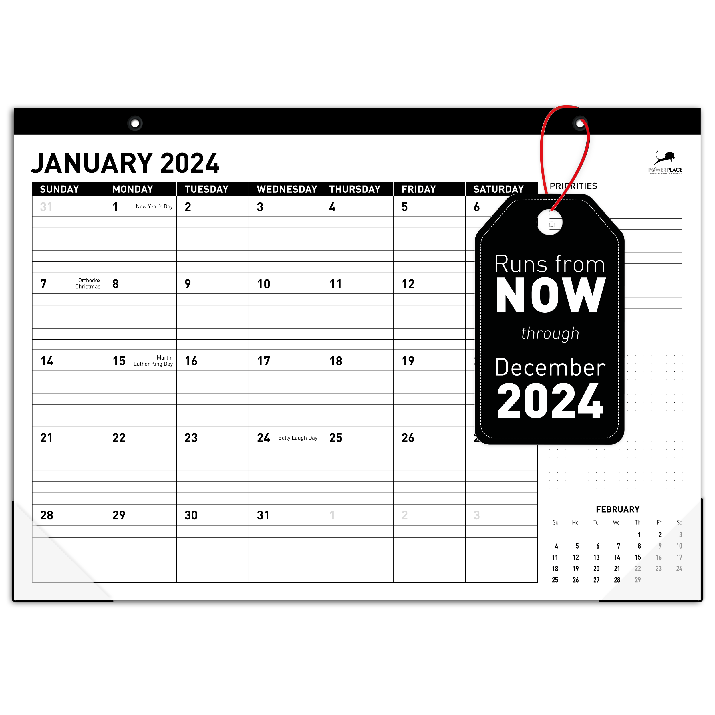 Desk Calendar 20242025 Large 17" x 12" Desktop Monthly Planner with
