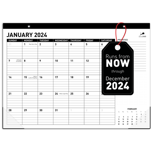 Desk Calendar 2024-2025: Large 17" x 12" Desktop Monthly Planner with Holidays, To-Do List & Notes | Perfect for Teachers, Students, Professionals, and Home Office (January 2024 - May 2025)
