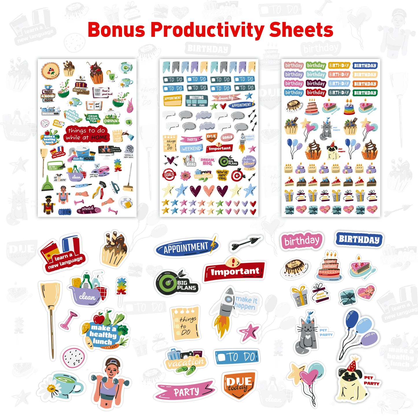 Aesthetic Stickers for Planners and Calendars - 1000+ Cute Calendar Stickers for Kids and Adults - Ideal for Fun and Creative Planning - The Perfect Planner Stickers and Accessories