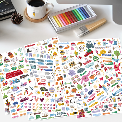 Aesthetic Stickers for Planners and Calendars - 1000+ Cute Calendar Stickers for Kids and Adults - Ideal for Fun and Creative Planning - The Perfect Planner Stickers and Accessories