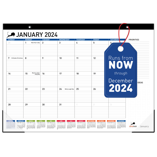 Desk Calendar 2024 – Large Desktop & Wall Calendar with Holidays for Office or Home | Big Monthly Table Calendar 17" x 12" Pad for Work with To-Do List & Notes | Blotter Calender for Teacher, Student, Classroom (August 2023 - December 2024)