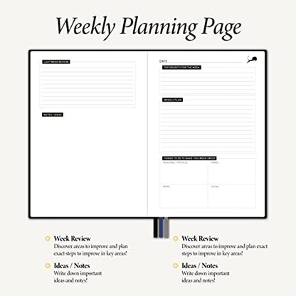 Daily Planner to Improve Time-Management, Productivity & Happiness, 6 Months 24 Hour Planner Agenda