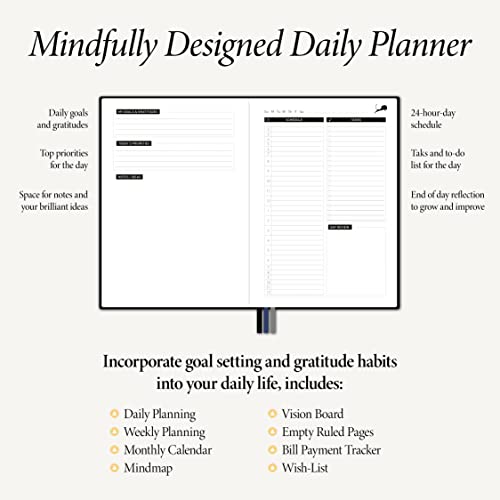 Daily Planner to Improve Time-Management, Productivity & Happiness, 6 Months 24 Hour Planner Agenda